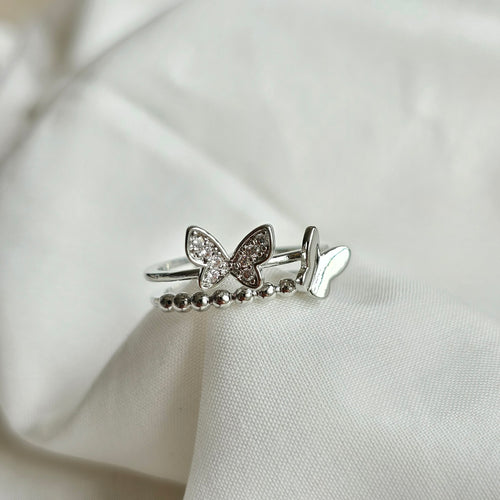 Double Butterflies Ring