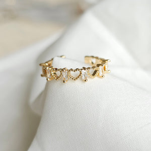 Tiny Hearts Ring (Gold)