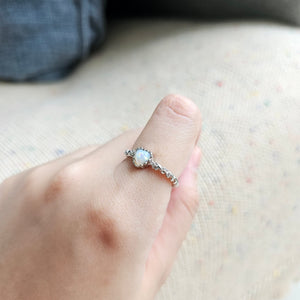 White Heart Ring