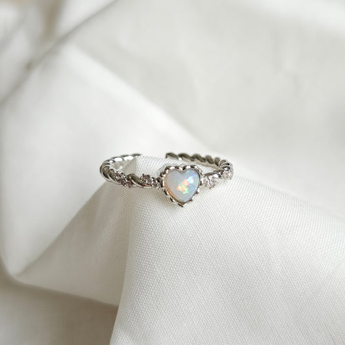 White Heart Ring